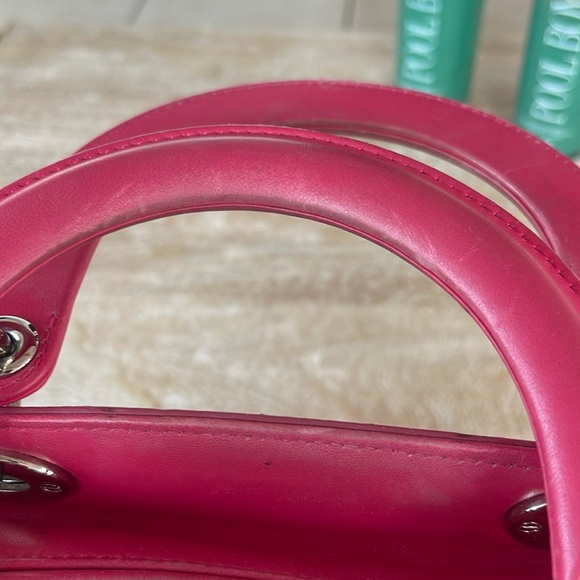 CHRISTIAN DIOR Raffia Tweed Medium Lady Dior Pink Beige - Picture 15 of 16